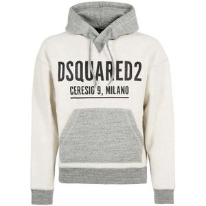 Dsquared2, Heren, Sweatshirts & Hoodies, Grijs, Maat: S Katoen,