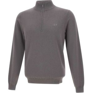 Sun68, Heren, Truien, Grijs, Maat: S Katoen,