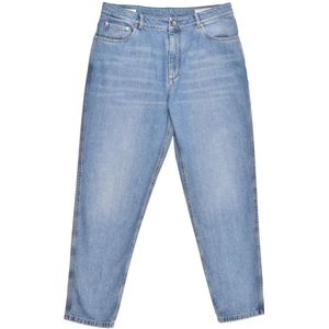 Brunello Cucinelli, Heren, Jeans, Blauw, Maat: L Leer,