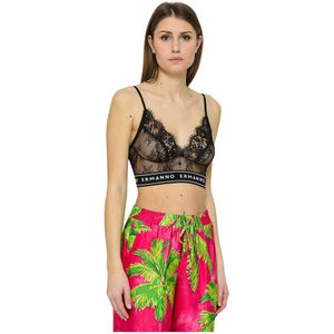 Ermanno Scervino, Dames, Tops, Zwart, Maat: XS Katoen,