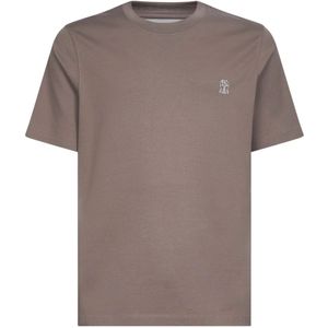 Brunello Cucinelli, Heren, Tops, Paars, Maat: M Katoen,