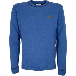 Aeronautica Militare, Heren, Truien, Blauw, Maat: M Wol,