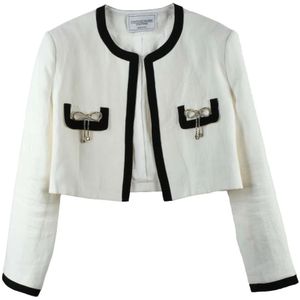 Forte Dei Marmi Couture, Dames, Jassen, Wit, Maat: S Linnen,
