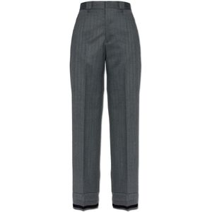 Maison Margiela, Dames, Broeken, Grijs, Maat: XS Wol,