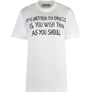 Moschino - Crew Neck T-shirt - Katoen - Zwart met Print