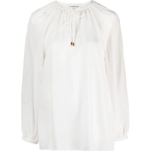 Phaeonia, Dames, Blouses & Shirts, Wit, Maat: XS Zijde,