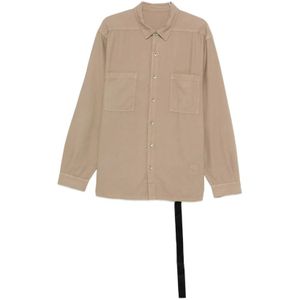 Rick Owens, Heren, Overhemden, Beige, Maat: S Katoen,