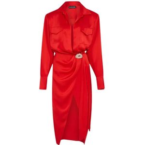 David Koma, Dames, Jurken, Rood, Maat: M Leer,