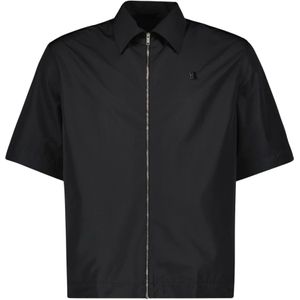 Givenchy - Shirt - Zwart - Polyester - Ritssluiting - Korte Mouwen - 4G-Detail