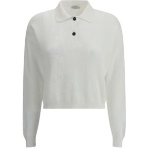 Brunello Cucinelli, Dames, Truien, Wit, Maat: L Katoen,