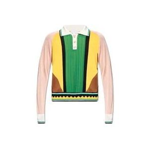 Casablanca Polo shirt met lange mouwen , Multicolor , Heren , Maat: XL