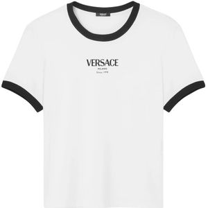 Versace, Dames, Tops, Wit, Maat: S Viscose,