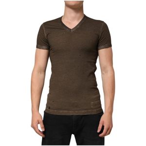 Dolce & Gabbana, Heren, Tops, Bruin, Maat: XS Katoen,