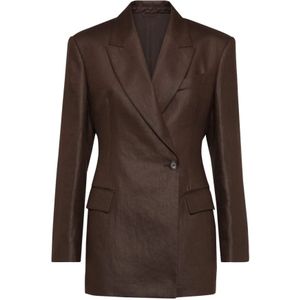 Brunello Cucinelli, Dames, Jassen, Bruin, Maat: XL Wol,