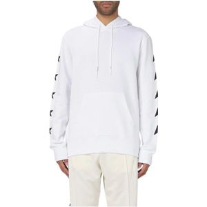 Golden Goose, Heren, Sweatshirts & Hoodies, Wit, Maat: M Katoen,