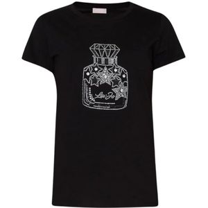 Liu Jo, Dames, Tops, Zwart, Maat: XS Katoen,