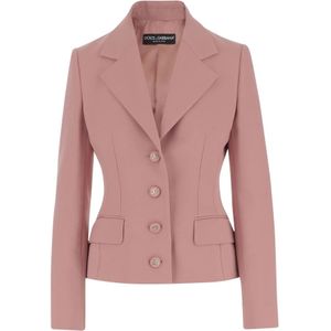 Dolce & Gabbana - Wollen Crepe Jas - Roze - 100% Wol