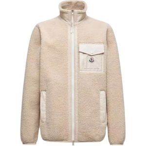 Moncler, Heren, Jassen, Beige, Maat: M Fleece,