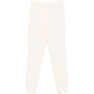 Patrizia Pepe, Dames, Broeken, Wit, Maat: XS Leer,