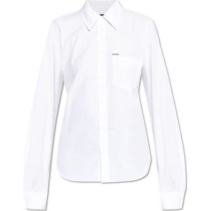 Dsquared2, Dames, Blouses & Shirts, Wit, Maat: 3XS Katoen,