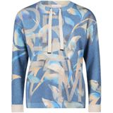 Betty Barclay - Fijngebreide Trui - Blauw - Bloemenprint