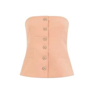 Pinko Strapless knoop-voorkant top in roze , Pink , Dames , Maat: S