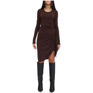 Federica Tosi, Dames, Jurken, Bruin, Maat: S Jersey,