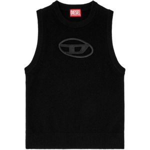 Diesel, Dames, Truien, Zwart, Maat: L Wol,