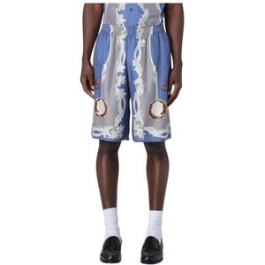 Versace, Heren, Korte broeken, Blauw, Maat: M Zijde,