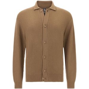 Boggi Milano - Gebreid Merino Wollen Jasje - Bruin - Heren