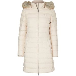 Tommy Jeans, Dames, Mantels, Wit, Maat: XS Leer,