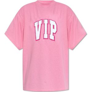 Balenciaga, Dames, Tops, Roze, Maat: M Katoen,