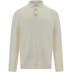Brunello Cucinelli, Heren, Truien, Wit, Maat: 2XL Kasjmier,