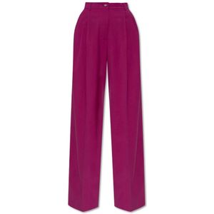 Dolce & Gabbana, Dames, Broeken, Paars, Maat: 2XS Wol,