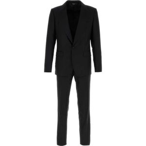 Dolce & Gabbana, Heren, Pakken, Zwart, Maat: S Wol,