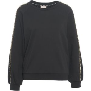 Liu Jo, Dames, Sweatshirts & Hoodies, Zwart, Maat: S Katoen,