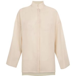 Cortana, Dames, Blouses & Shirts, Beige, Maat: L Voile,
