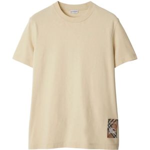 Burberry Equestrian Knight Jersey T-shirt , Beige , Heren , Maat: L