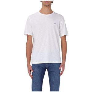 Sun68, Heren, Tops, Wit, Maat: XL Linnen,