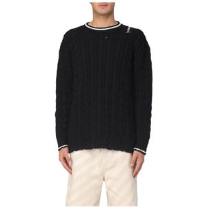 Marni, Heren, Truien, Zwart, Maat: M Fleece,