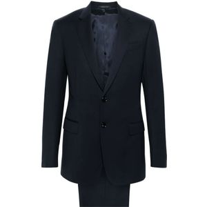 Giorgio Armani, Heren, Pakken, Blauw, Maat: 4XL Wol,