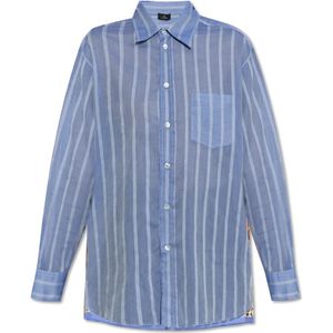 Etro, Dames, Blouses & Shirts, Blauw, Maat: 2XS Katoen,