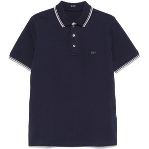 Fay, Heren, Tops, Blauw, Maat: S Katoen,