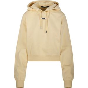 Jacquemus, Dames, Sweatshirts & Hoodies, Beige, Maat: S Katoen,