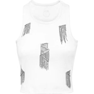 Philipp Plein, Dames, Tops, Wit, Maat: XS Jersey,