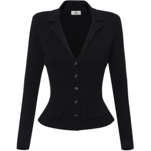 Elisabetta Franchi, Dames, Jassen, Zwart, Maat: S Wol,