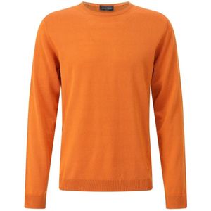 Roberto Collina, Heren, Truien, Oranje, Maat: 2XL Wol,