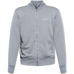 Palm Angels, Heren, Sweatshirts & Hoodies, Grijs, Maat: L Leer,