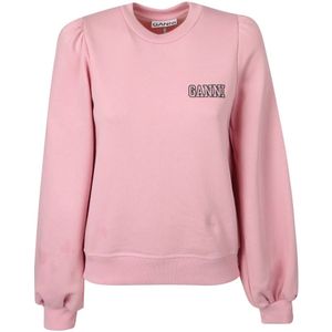 Ganni, Dames, Sweatshirts & Hoodies, Roze, Maat: XS Katoen,