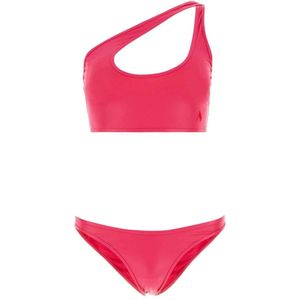 The Attico, Dames, Badkleding, Roze, Maat: S Nylon,